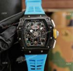 Replica Richard Mille RM11-03 Carbon Automatic Sky Blue Rubber Strap